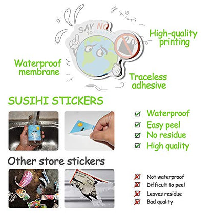 Earth Day Stickers Pack 50PCS, Environmental Protection Waterproof Vinyl Earth Stickers for Water Bottles, Laptop, Tumbler, Scrapbook, Journal, Eco Theme Party Favors - style: Earth Stickers