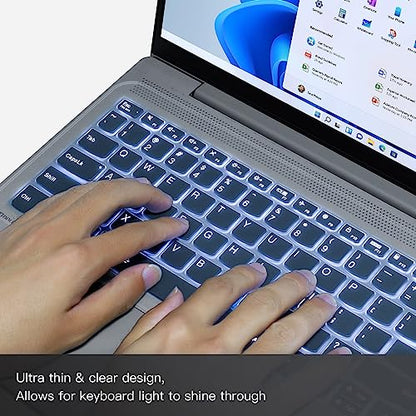 Universal Keyboard Cover Skin for Standard Size PC Computer Desktop Keyboard Ultra Thin Silicone Waterproof Dustproof Keyboard Cover Skin Protector, Clear (Size: 17.7" x 5.5") - size: 17.7" x 5.5"