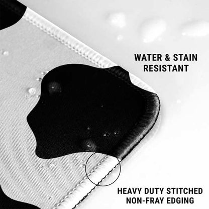 Skinit Medium Gaming Mouse Pad - Cow Pattern Animal Print Design with Stitched Edges, Waterproof, Non-Slip Rubber Base, Desk Mat for Keyboard & Mouse, 17.7" x 15.75" inches - color: Black - PTTRNS05, size: 17.7" x 15.75"