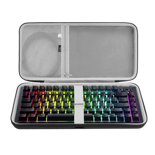 GEEKRIA 75% Keyboard Hard Shell Case, Compatible with Razer BlackWidow V4 75%, YUNZII B75 PRO, Keychron Q1 HE/Q1 Ultra, Aula S75 PRO Travel Carrying Bag for 84 Key Computer Keyboard (Slim) - size: Slim