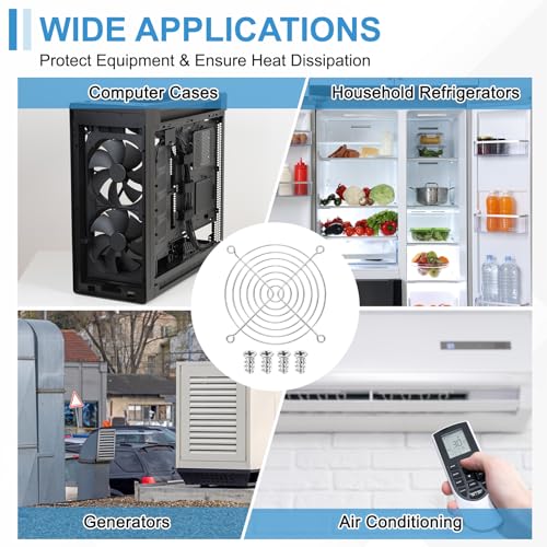 PATIKIL 110mm Fan Finger Grill, 12 Pcs Metal Ventilation Grill Guard Cover with Screws for Industry Workshop Computer Household Refrigerators Air Conditioning, Silver - size: 110mm