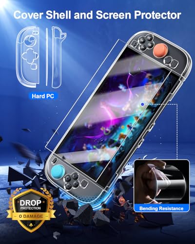 Switch 2 Accessories, FYOUNG Case Bundle for Nintendo Switch 2 2025 Console | FYOUNG 23 IN 1 Kit: Carrying Case, Controller Charger, Protective Shell, Grip for Joycon, Steering Wheel (White) - color: White