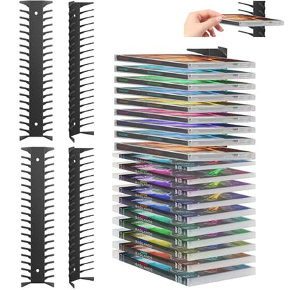 4 Pack DVD Shelf for Wall Mount, Floating Metal DVD Rack and Video Game Storage for Standard DVD CD Cases, Heavy-Duty Media Organizer Holder for PS, Xbox, PS5, PS4, Holds up to 76 - size: 4 Pack