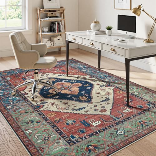 Anidaroel 8x10 Computer Chair Mat, Floor Mat for Office Chair, Under Desk Mat for Rolling Chair on Hardwood, Heavy Duty Office Chair Mat for Rolling Chairs, Anti-Slip Floor Protector Rug, Rust - color: Rust, size: 8'x10'
