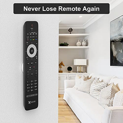 YYILIS Magnetic Remote Control Holder Wall Mount, 4 Pack Upgrade Remote Control Organizers Storage Self-Adhesive TV Remote Control Caddy for Back of TV White - color: White