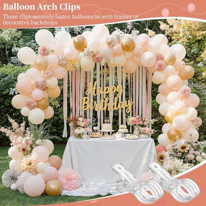 10 Pack Clear Balloon Arch Clips, Transparent Backdrop Spring Clamps, 3.5inch Small Plastic Spring Clamps for Balloon Arch, Birthday Wedding Decorations, Photography Studios and Clothing