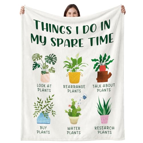 Plant Lover Gifts for Women Men, Gardening Gifts for Women Men, Flannel Soft Blanket Decor, Plant Lady Mom Gift Ideas, Gardener Gift for Birthday Mothers Day Christmas - 50x60 inches - color: Plant Lovers