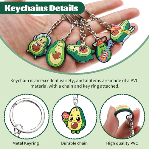 Keychains Bulk,Funny Key Chain for Prizes Incentives Holiday Gifts Birthday Party Favors - color: 30pcs Avocado Keychains