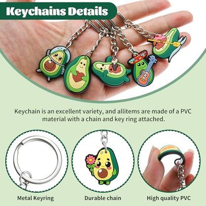 Keychains Bulk,Funny Key Chain for Prizes Incentives Holiday Gifts Birthday Party Favors - color: 30pcs Avocado Keychains