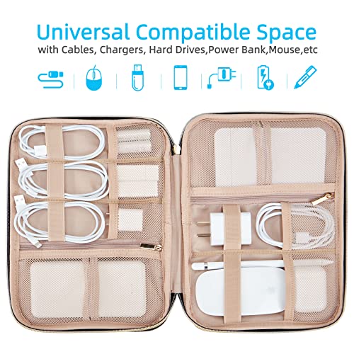 NISHEL Travel Cord Organizer, Electronic Cable Accessories Storage Bag | Compact organizer for chargers, cables, phones, hard drives, USBs and SD cards, ideal for travel and daily use, Aegean-Blue - color: Aegean-Blue