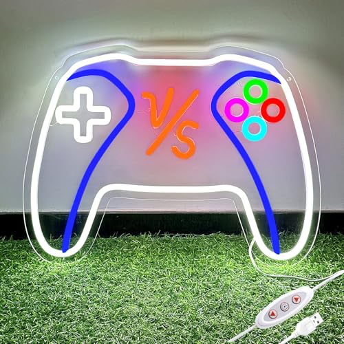 VS Gamepad Neon Sign - Dimmable USB Powered LED Light for Game Room/Teen Boy Bedroom Decor, Birthday Christmas Gift for Gamers - style: VS GamePad