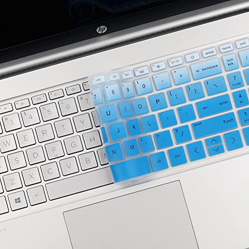 Keyboard Cover for HP 17.3" Laptop 17-cn/cp 17t-cn 17t-cn400 17z-cp000 17-cn4153cl 17-cn3327dx 17-cn2077nr 17-cn3399nr 17-cn4153cl 17-cn4065cl 17-cn3103nr 17-cn0003dx 17-cn3097nr 17-cn3053cl 17t-cn200 - color: GradualBlue(Regular Letters)