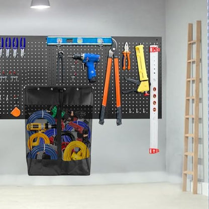 Pegboard Baskets,Pegboard Wall Organizer with Take and Go Design,Extra Large (26*18*11 Inches) Mesh Peg Board Organizer Accessories ,Easy Access Zipper for Home Sport Garage Storage (EXTRA LARGE)
