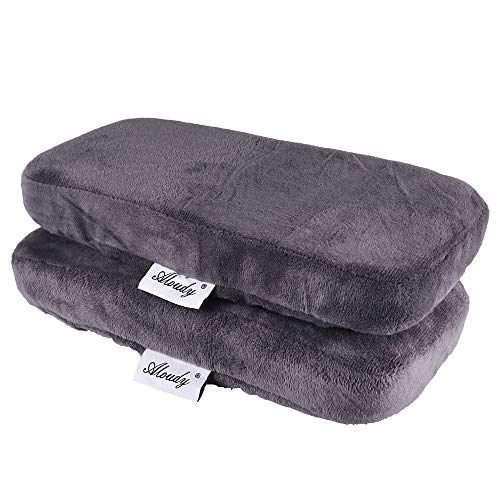 Aloudy Ergonomic Memory Foam Office Chair Armrest Pads, Comfy Gaming Chair Arm Rest Covers for Elbows and Forearms Pressure Relief(Set of 2) (Gray) - color: Medium, Gray