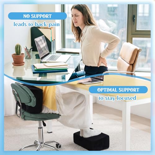 Novabright Foot Rest Under Desk, 3 Height Adjustable Ergonomic Foot Stool with Gel Textured Top and Cozy Pocket, Non-Slip Foam Footrest for Office Home Car(15" X 9" X 17.7",Parallel,Black) - color: Black, size: 15" X 9" X 17.7", style: Parallel
