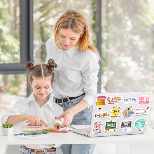 SigyoJeom 200PCS Funny Teacher Stickers, Waterproof Educator Quote Vinyl Stickers for Laptop Water Bottle Planner Journal, Teacher Appreciation Gifts Bulk for Adults Coworkers