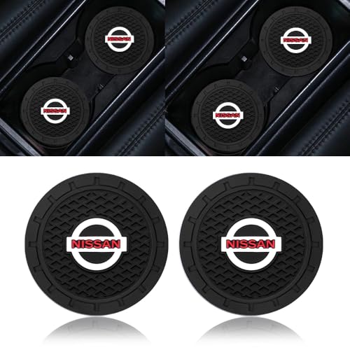 2PCS Car Cup Holder Coasters,Non-Slip Car Coasters for Nissan Qashqai Versa Sentra Altima Rogue Murano Frontier Pathfinder Titan,Vehicle Inner Accessories for Cup Insert Mat,Silicone - color: Bd-rc