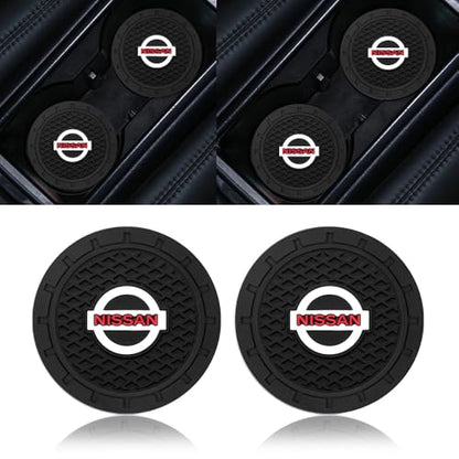2PCS Car Cup Holder Coasters,Non-Slip Car Coasters for Nissan Qashqai Versa Sentra Altima Rogue Murano Frontier Pathfinder Titan,Vehicle Inner Accessories for Cup Insert Mat,Silicone - color: Bd-rc