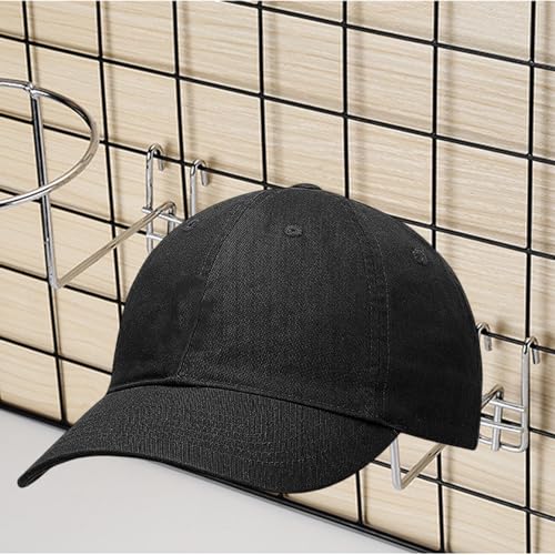 6-Pack Hat Displayer - Metal Gridwall Rack with Hooks for Retail & Home