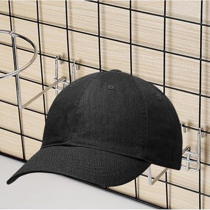 6-Pack Hat Displayer - Metal Gridwall Rack with Hooks for Retail & Home