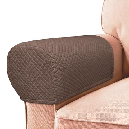 Roytub Couch Arm Covers, Sofa Arm Covers, Stretch Armrest Cover for Sofas, Armchair, Loveseat, Recliner, Sofa armrest Cover, Arm Chair Covers Set of 2 (Medium, Chocolate) - color: Chocolate, size: M - 17.5"(D) × 6.3(W) × 8.2(H)