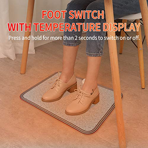 Electric Heated Floor Mats - AC 110V Foot Heater, Heated Foot Warmer Mat Under Desk for Office and Home (Gray) - color: Grey