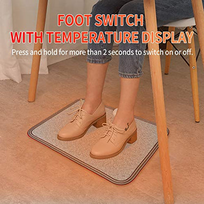 Electric Heated Floor Mats - AC 110V Foot Heater, Heated Foot Warmer Mat Under Desk for Office and Home (Gray) - color: Grey