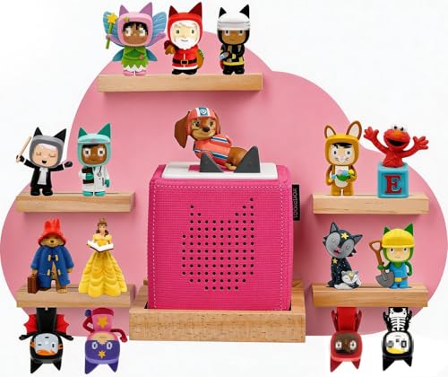 Cloud Toines Shelf, for TonieBox 1 and 2 Tonies Wall Floating Shelf Storage for 12-20 Toine Figures Characters Wall Shelf Magnetic for Tonies Toniebox, Charging Station, Kids Play Room (Pink 2) - color: Pink