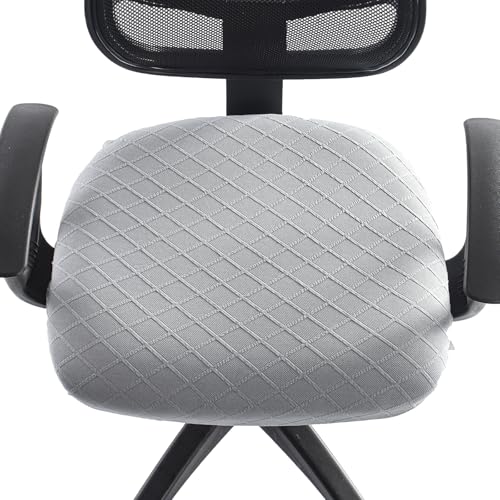 Stretch Jacquard Office Chair Cover, Removable Washable Desk Chair Cover, Anti-dust Seat Cushion Protectors - Grey - color: Grey, size: Chair Seat Cover