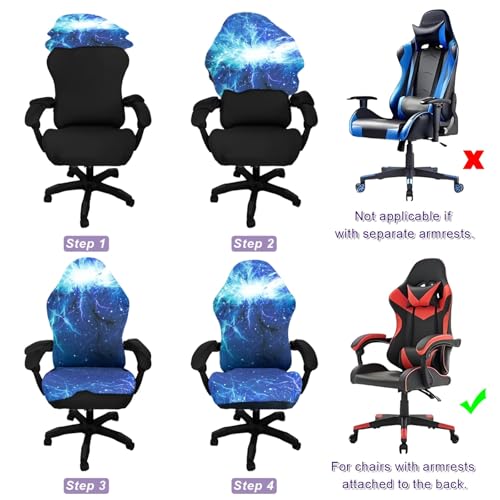 Gaming Chair Covers, 3D Printing One-piece Universal Fit Gaming Chair Seat Cover with Armrest Sloipcover(Color:Style 4) - color: Style 4