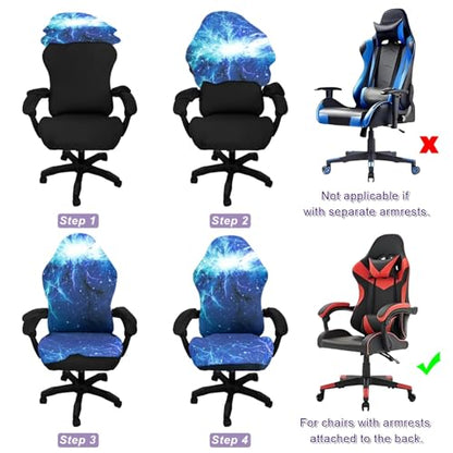 Gaming Chair Covers, 3D Printing One-piece Universal Fit Gaming Chair Seat Cover with Armrest Sloipcover(Color:Style 4) - color: Style 4