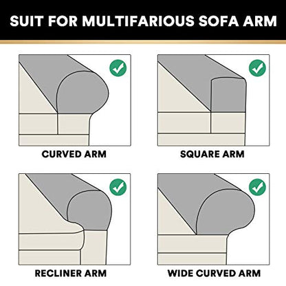 PrinceDeco 4 Pack Thick Velvet Stretch Armrest Covers for Chairs and Sofas Armchair Cover for Arms Couch Arm Cover Armrest Covers for Sofa Non Slip, Camel - color: Camel