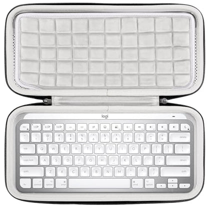 RAIACE Hard Storage Case Compatible with Logitech MX Keys Mini Advanced Illuminated Keyboard. (Case Only, Not Include The Device)- Black(Gray Lining)