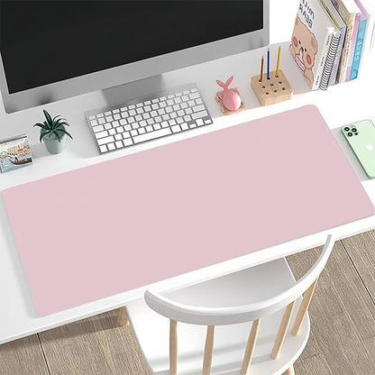 Pink Desk Mat, 23.6" × 11.8", Non-Slip Pu Leather Mouse Pad, Large Waterproof Mousepad, Desk Cover for Mouse, Keyboard, Laptop, Office Home Use
