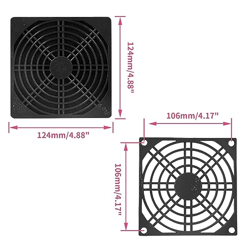 2 Pack 120mm PC Fan Dust Filter Cover Computer Mess Fans Cooling