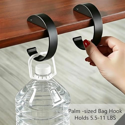 Purse Hanger Bag Holder for Tables Desk Closet Black Alloy Backpack Hook for Organizer Storage of Tote Bags Handbags 3PCS C Shape Hooks