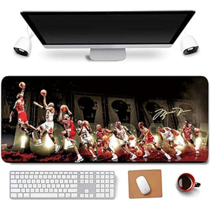 31.5x11.8 Inch Non-Slip Long Extended Large Gaming Mouse Pad with Stitched Edges XL Laptops Keyboard Mouse Mat - color: MJ Dunk