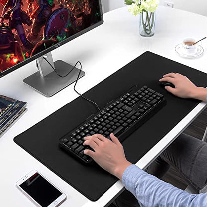 Large Gaming Mouse Pad & Desk Mat (31.5"x11.8") - Non-Slip Rubber Base, Stitched Edge - Black Mousepad for PC, Computer Gaming & Office Work - color: 31.5x11.8black