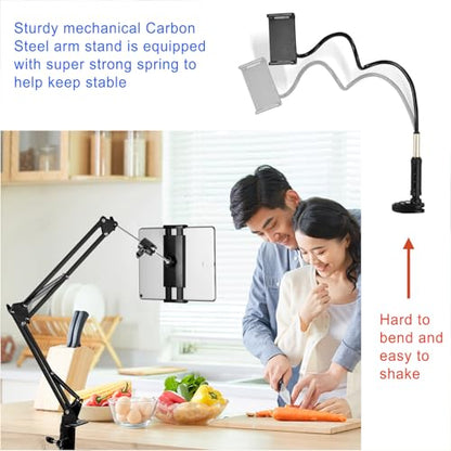Tablet Stand Phone Holder for Bed,iPad Holder for Desk, Headboard,Bedside,Table, Compatible with iPhone iPad Kindle or Other 4.5-13" Screen Device