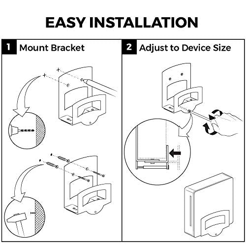 HumanCentric Cable Box and Modem Mount, Adjustable Wall Mount for Small and Wide Devices, Cable Boxes, Modems, DVD Players, Streaming Media Devices, Mount on The Wall Behind TV, Hardware Included - size: Small and Wide