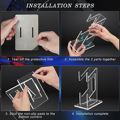 FYY Game Controller Holder 2 Tiers - Universal Dual Controller & Headphone Stand, Acrylic Clear Display Stand Compatible with Nintendo Switch, Xbox, PS5, PS4 - Desk Mounts - color: 2-Tier-Clear