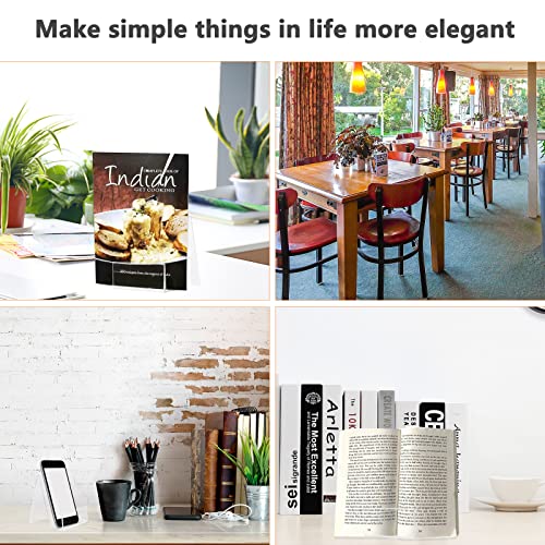 10PCS 4" x 3" Acrylic Book Display Stand Clear Easel with Ledge Tablet Holder for Displaying Books, Pictures, Notebooks, CDs, Artworks, etc (Small(10 Pack))