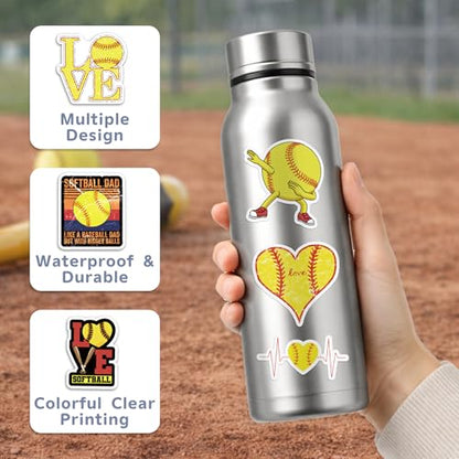 DETICKERS Baseball Stickers for Boys Kids 100 PCS Waterproof Vinyl Baseball Helmet Stickers for Teen Boys - style: Baseball