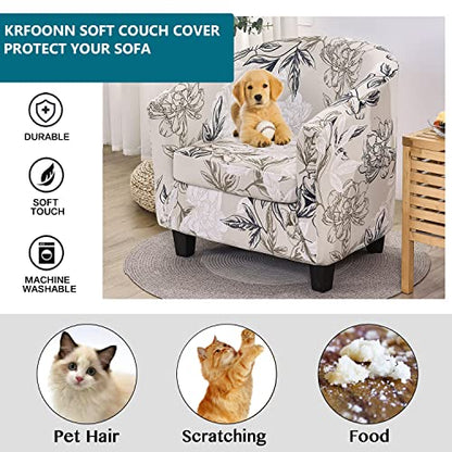 KRFOONN Club Chair Slipcover 2 Piece Stretch Printed Round Barrel Chair Covers Removable Tub Chair Slipcover with Elastic Bottom Chair Coverings Furniture Protector Cover for Living Room, A2 - color: Color A2