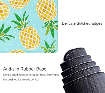 Pineapple Extended Big Mouse Pad Large,XL Gaming Mouse Pad Desk Pad,31.5x11.8inch Long Computer Keyboard Mouse Mat Mousepad with 3mm Non-Slip Base and Stitched Edge for Home Office Work - color: Pineapple