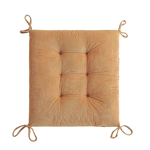 Outdoor Patio Cushion, Rocking Chair Cushion, Tufted Pads, Set of Upper and Lower with Ties Pack of 2 (2 Sets) - Back 20"×17", Seat 17"×17" (Khaki) - color: Khaki