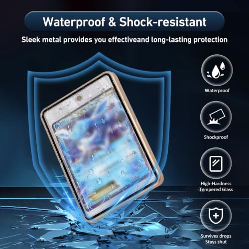 Magnetic Card Case, Premium Aluminum Alloy Protector with 9-Point Lock, Personalized Slab Bumper with One Touch Card Holder, Fits Trading Cards, Sports Cards, Game Cards, Collectible Cards (Gold) - color: Gold, style: Card Case