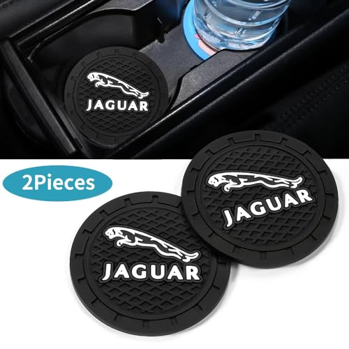2PCS Car Cup Holder Coasters,Non-Slip Car Coasters for Jaguar XE XEL XF XFL XJ F-PACE F-Type Drink Holder Compatible with,Vehicle Inner Accessories for Cup Insert Mat,Silicone - color: Bd-jbao