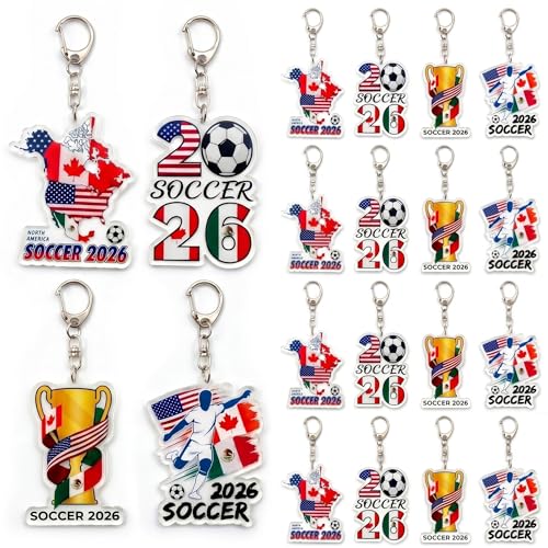 20 Pcs Soccer Keychains 2026 Soccer Party Favors Footable Gifts & Accessories for Fans, Party Favors, Game Day Giveaways