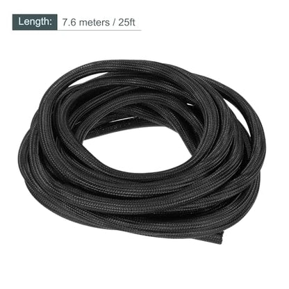 MECCANIXITY Split Sleeve Wire Loom 1/2" 25Ft Black Self Wrapping Braided Sleeve UL94-V2 Fireproof PET Sleeving for Automotive, Home Cable Management - color: Black, size: 1/2 Inch x 25Ft